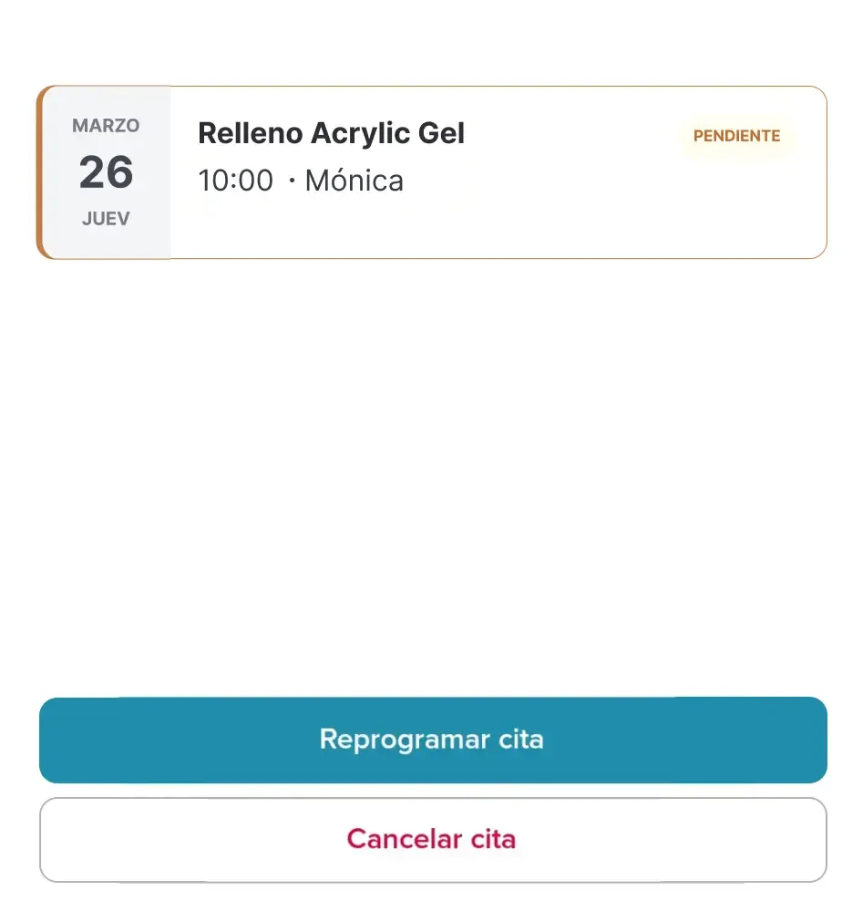 Cancelar cita en salón de uñas