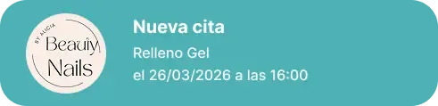 Notificación de cita de manicura