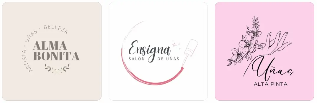 Ejemplos logos para salones de uñas
