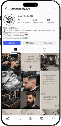 Enlace de reservas ya visible en la biografía de Instagram