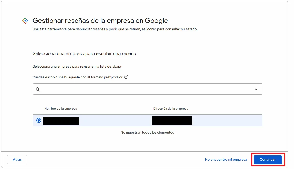 Gestionar reseñas de la empresa en Google