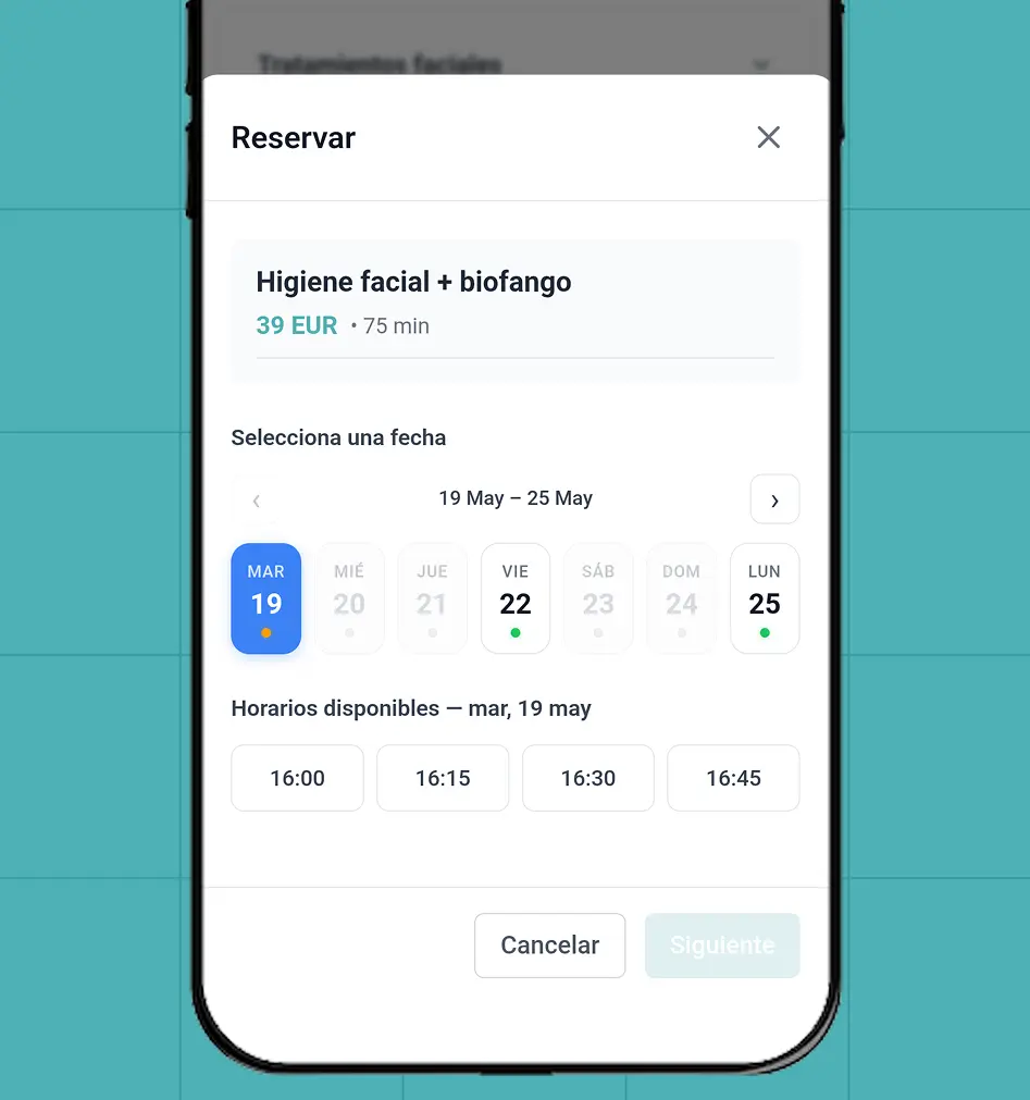 Sistema reservas online
