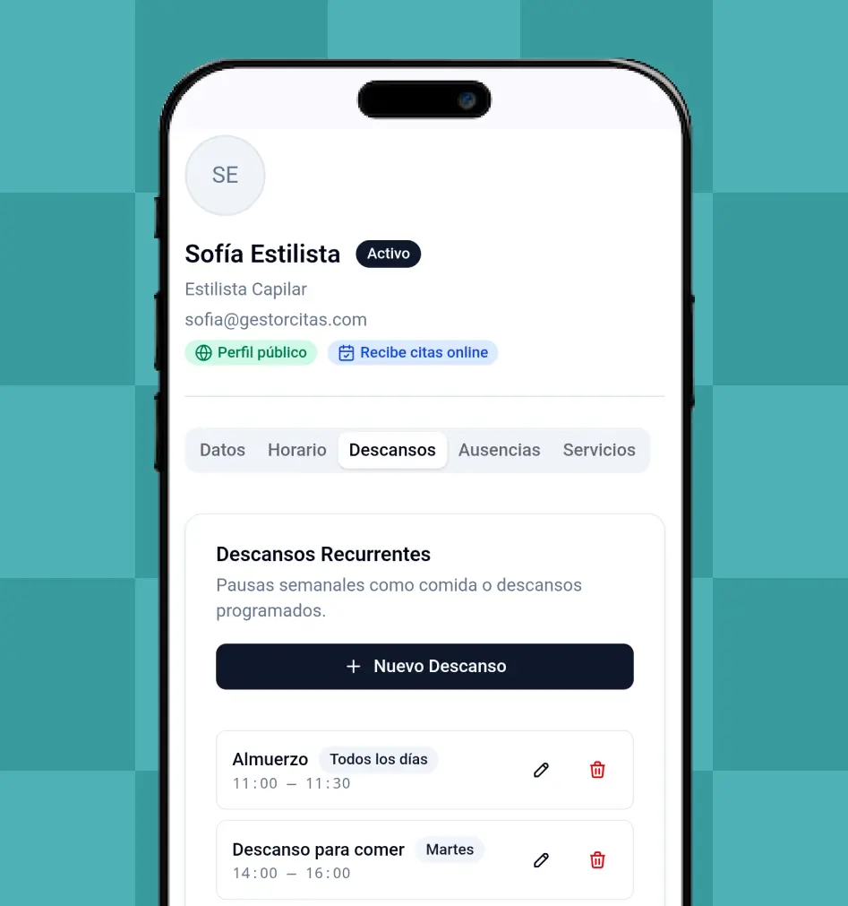 Ficha de clientes con datos online CitaClic