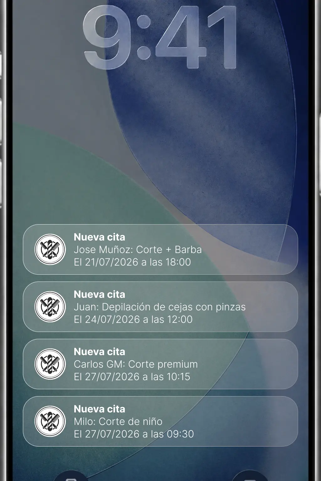 App para pedir citas en barbería con notificaciones